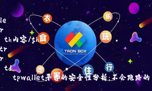 table
  tr
    th内容/th
  /tr
  tr
    td
      tpwallet平台的安全性分析：不会跑路的背后